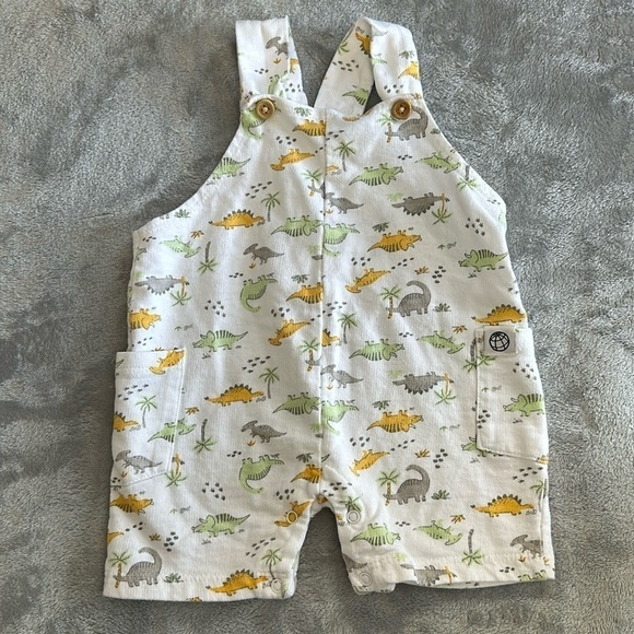 Free planet - shorts overalls with dinosaur design.  Size 3-6 months - Picture 1 of 4